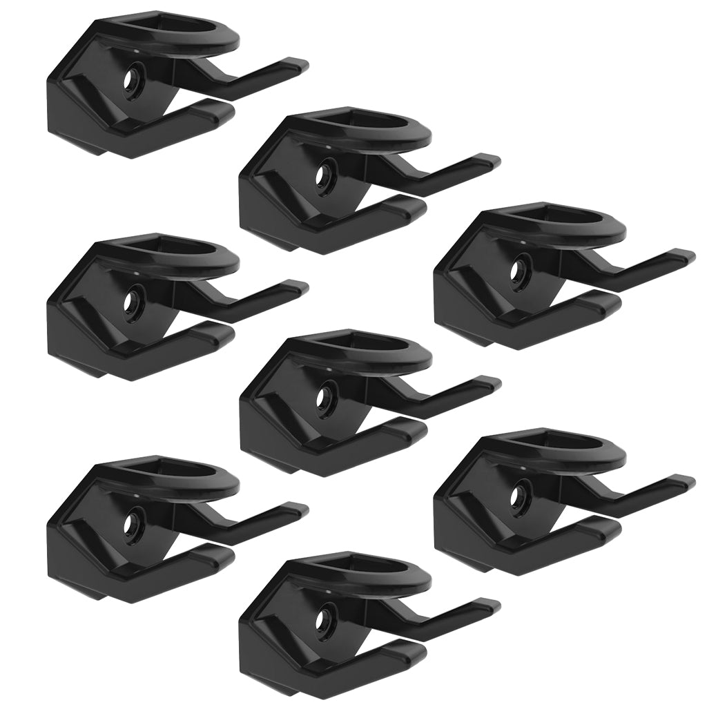 8 svarta kepshållare för montering på vägg