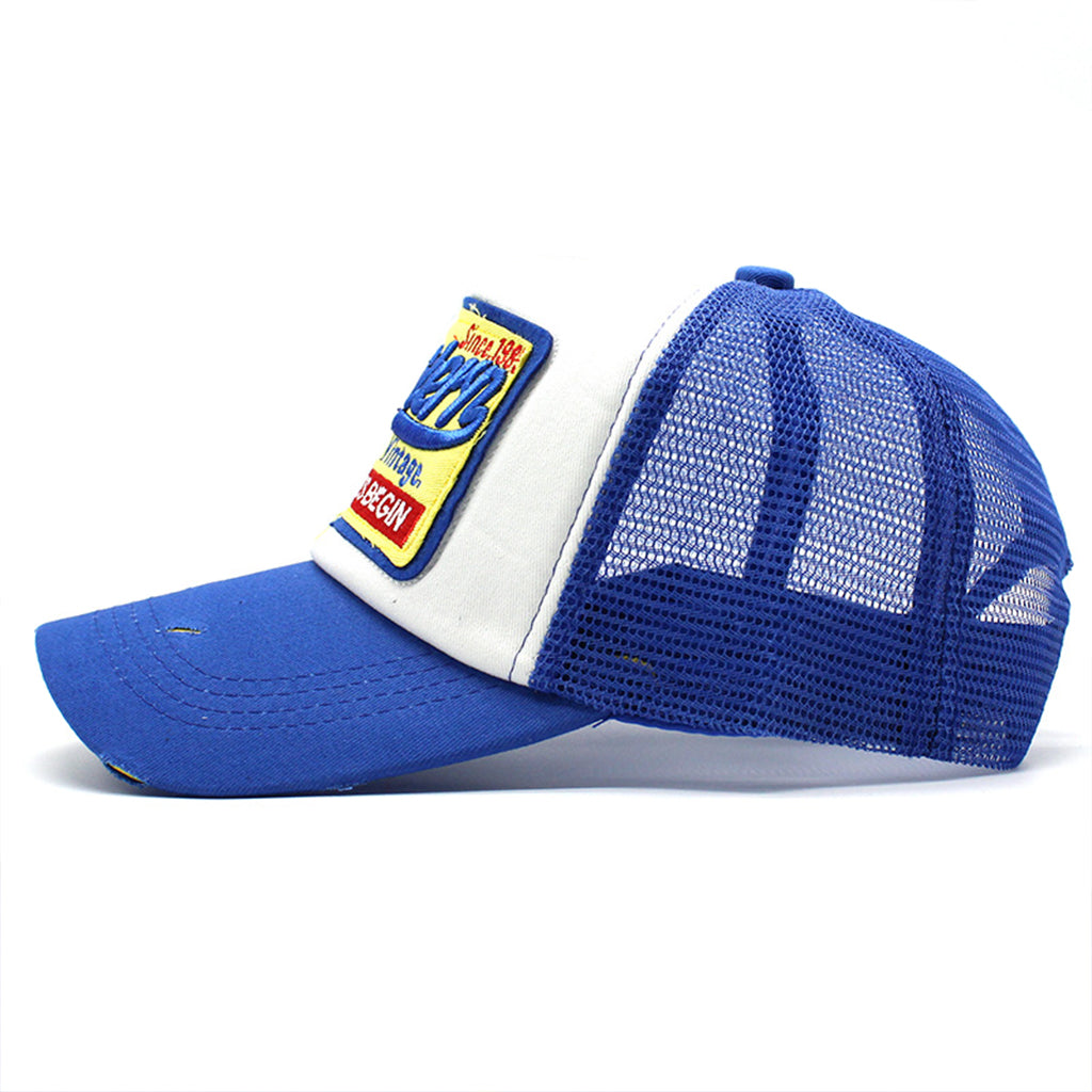 Blå och vit keps för män