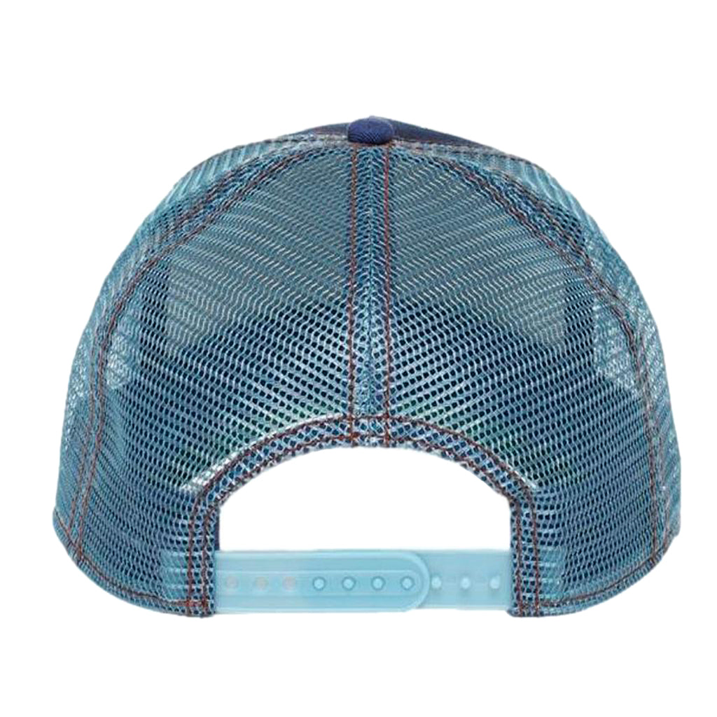 Blå trucker keps med fågel på och texten EAGLE