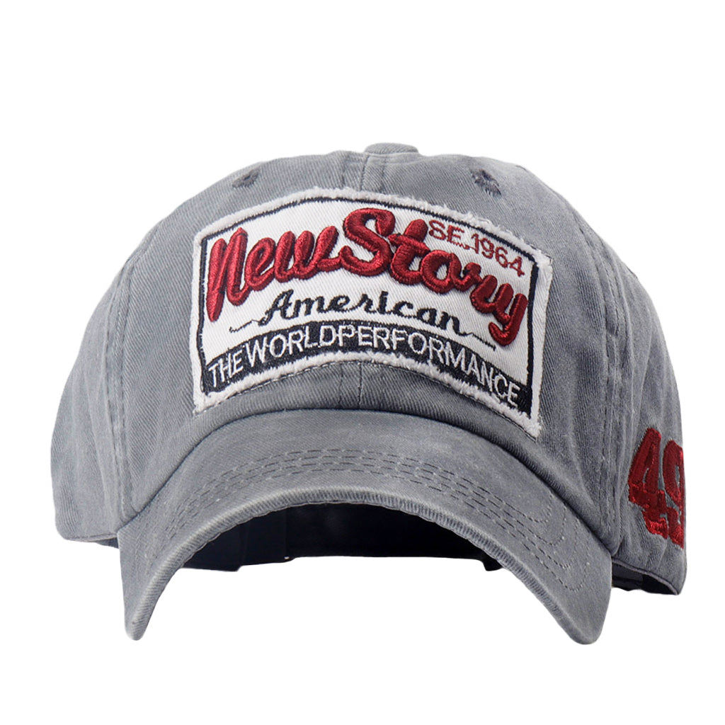 Grå keps med tryck på