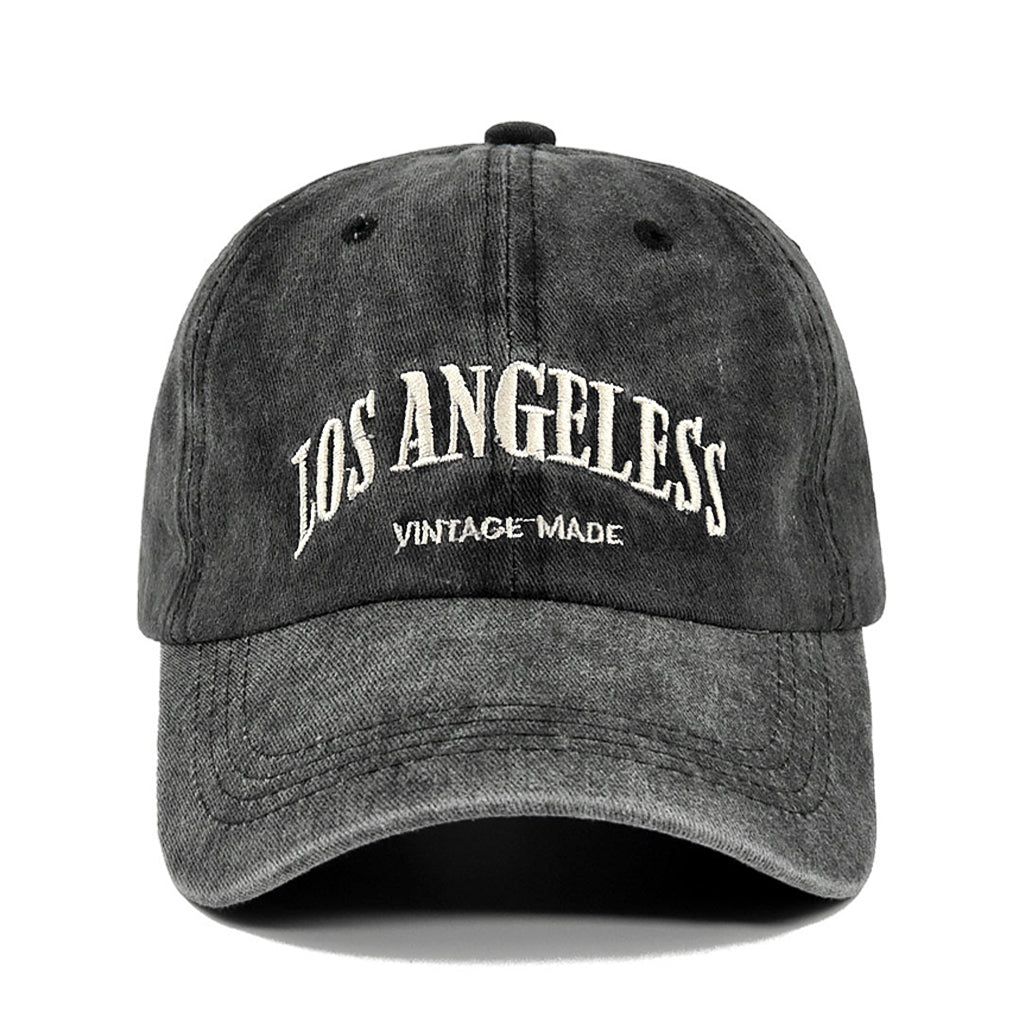 Grå vintage baseball keps med Los Angeles tryck
