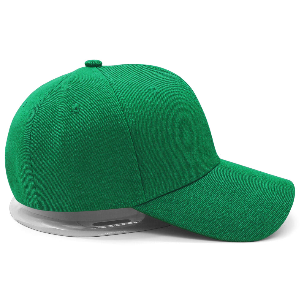 Helgrön keps för herr i modern baseboll-design med små ventilhål upptill