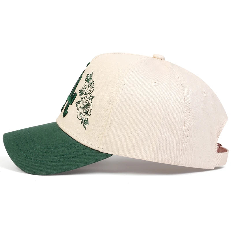 Beige justerbar keps med brodyren: LA - Loyal Origins - City of Angels - Death Before Dishonor