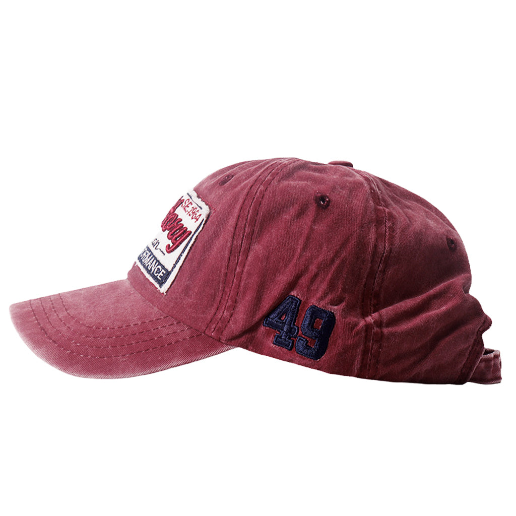 Vinröd justerbar baseball keps med tryck