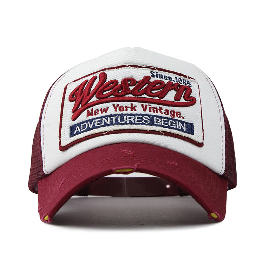 Röd nätkeps trucker herr