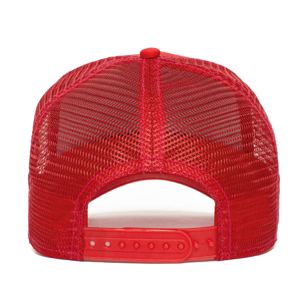 Röd trucker keps med val på och texten KILLER