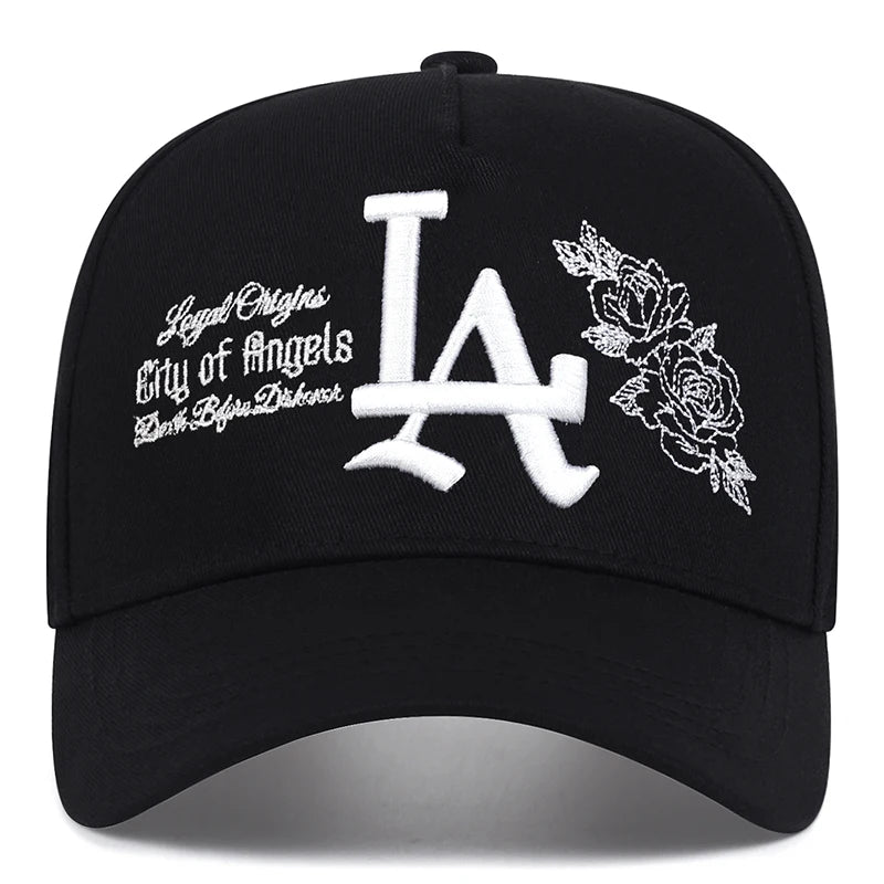 Svart justerbar keps med brodyren: LA - Loyal Origins - City of Angels - Death Before Dishonor