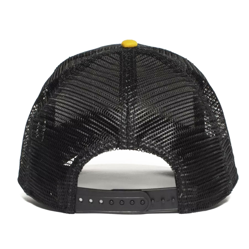 Svart- och gulfärgad trucker keps