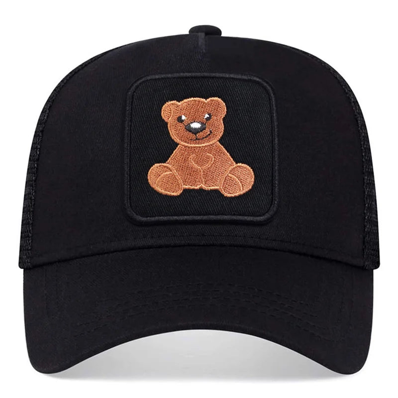 Svart Trucker Keps Teddybjörn