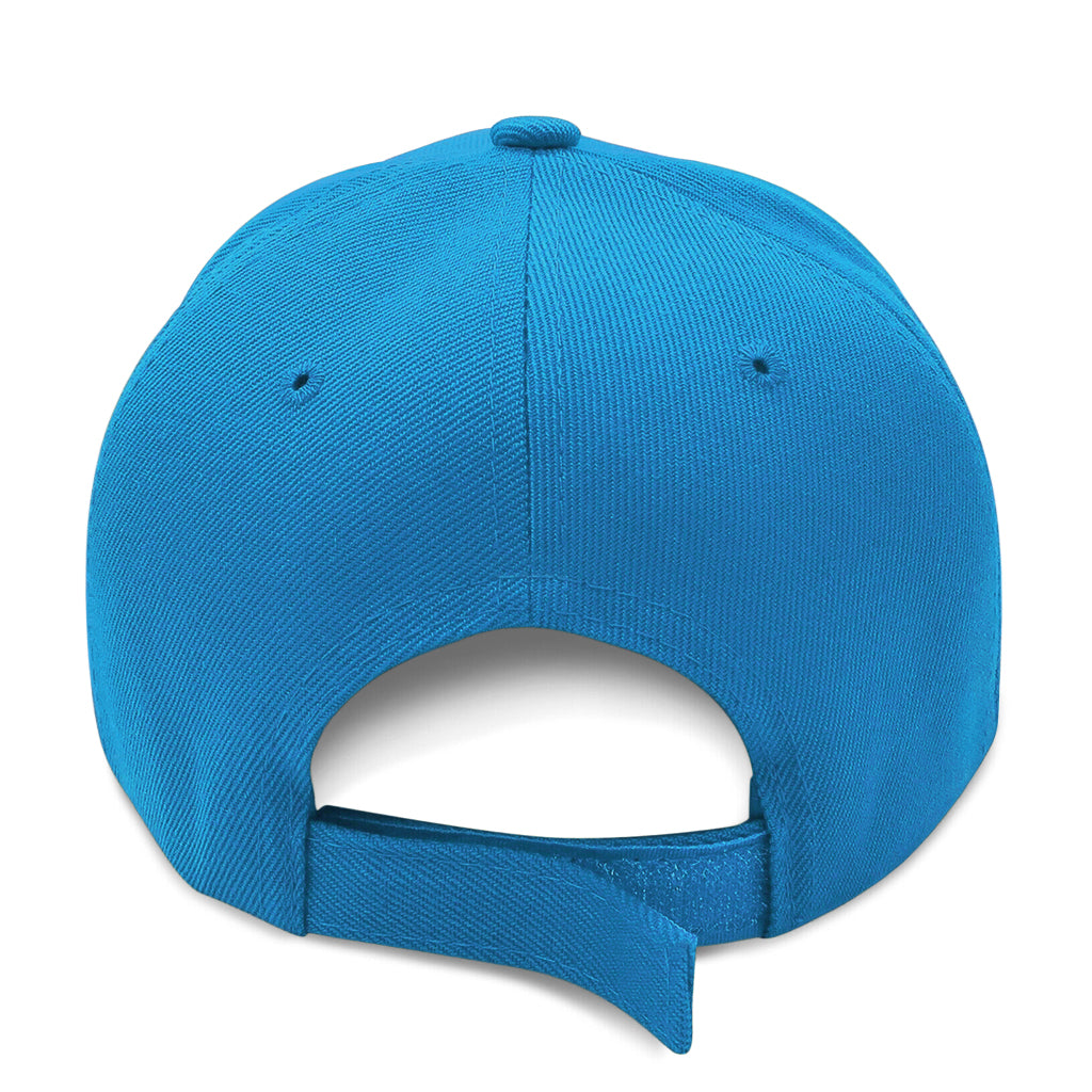Turkosblå keps med structured fit och justerbart kardborreband för perfekt passform