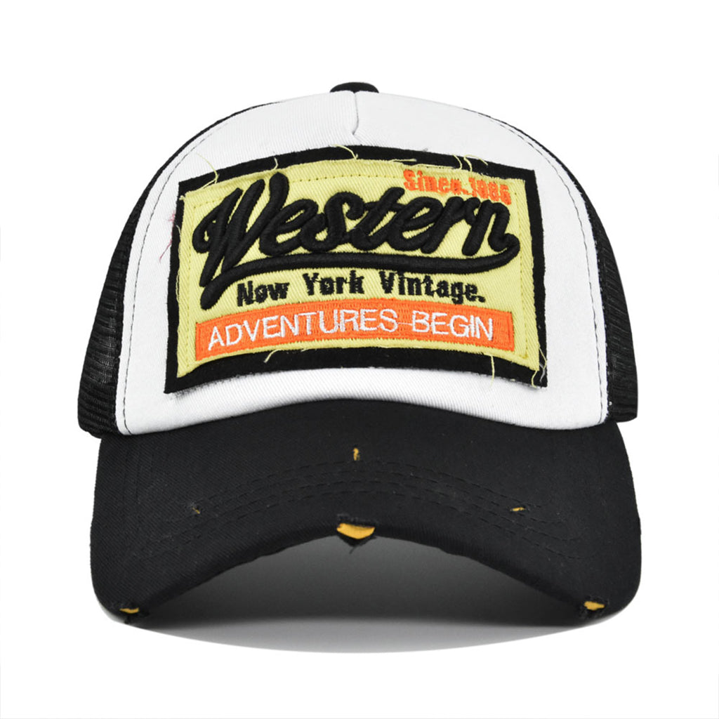 Vintage svart trucker-hat