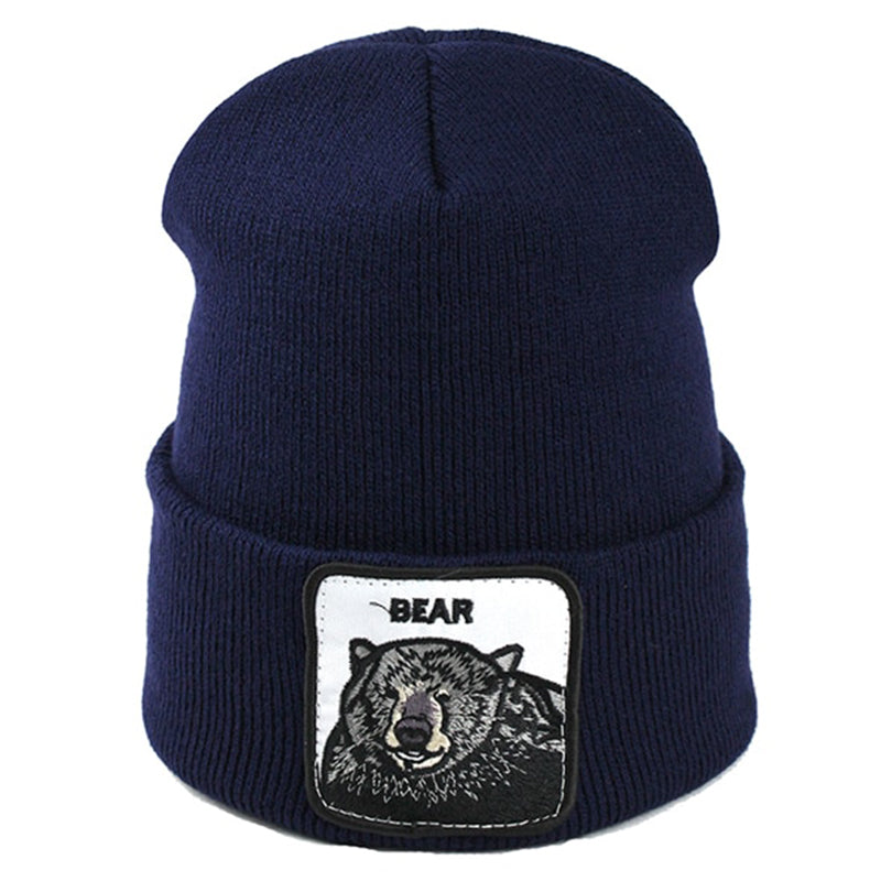 Animal Bear Navy Uppvikt Mössa