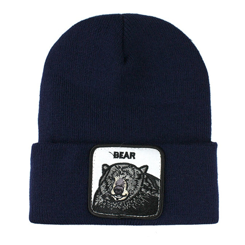Animal Bear Navy Uppvikt Mössa