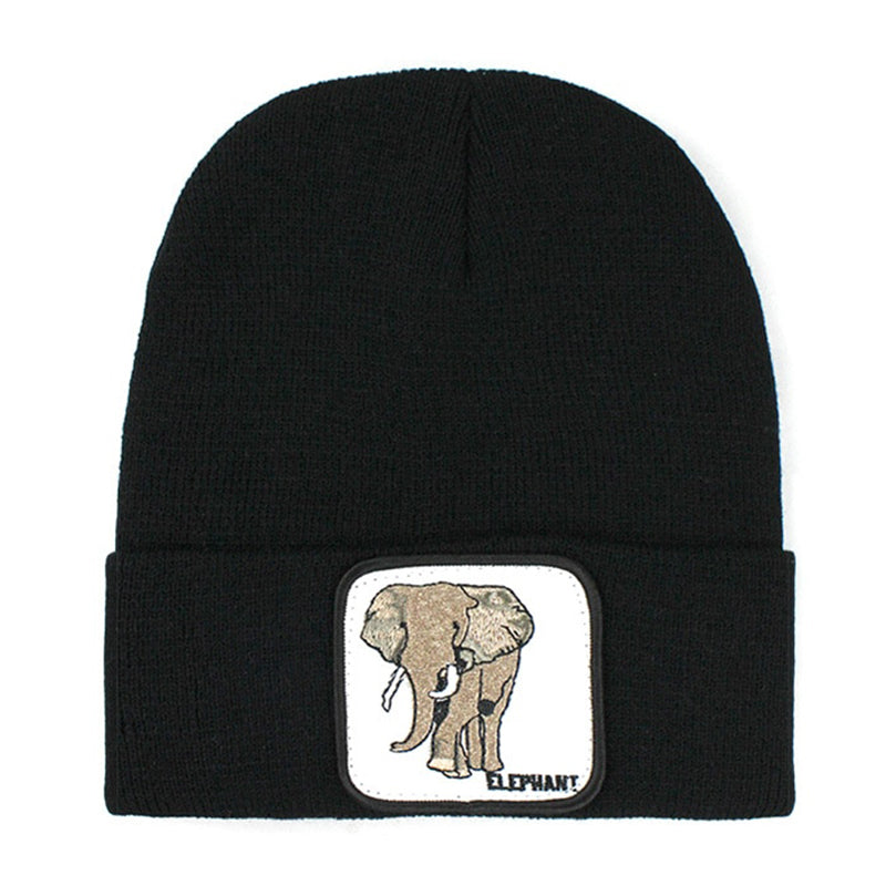 Animal Elephant Svart Uppvikt Mössa