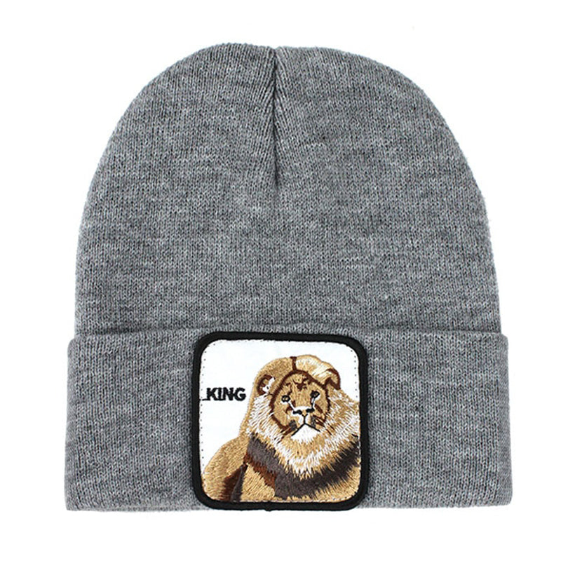Animal King Grå Uppvikt Mössa