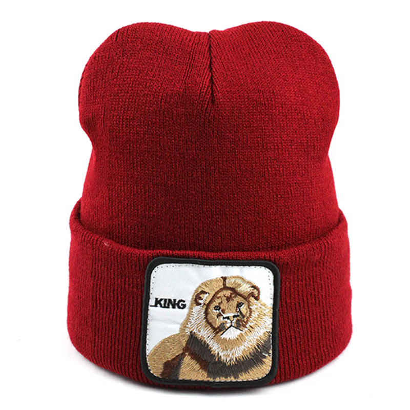 Animal King Röd Uppvikt Mössa