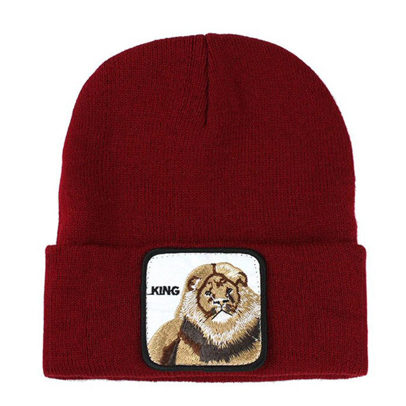 Animal King Röd Uppvikt Mössa