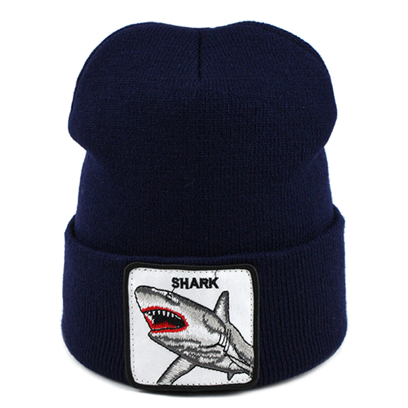 Animal Shark Navy Uppvikt Mössa