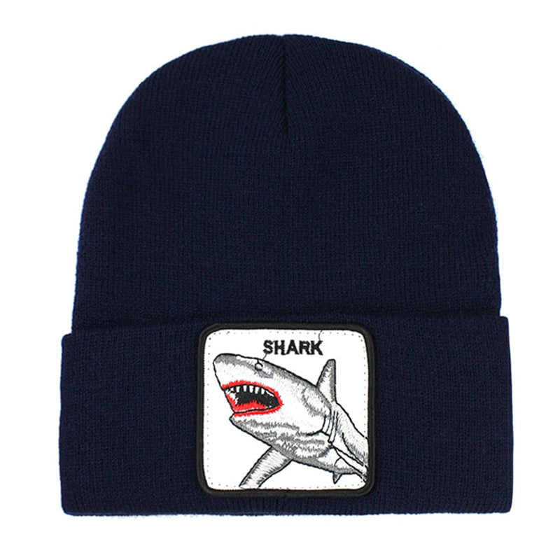 Animal Shark Navy Uppvikt Mössa