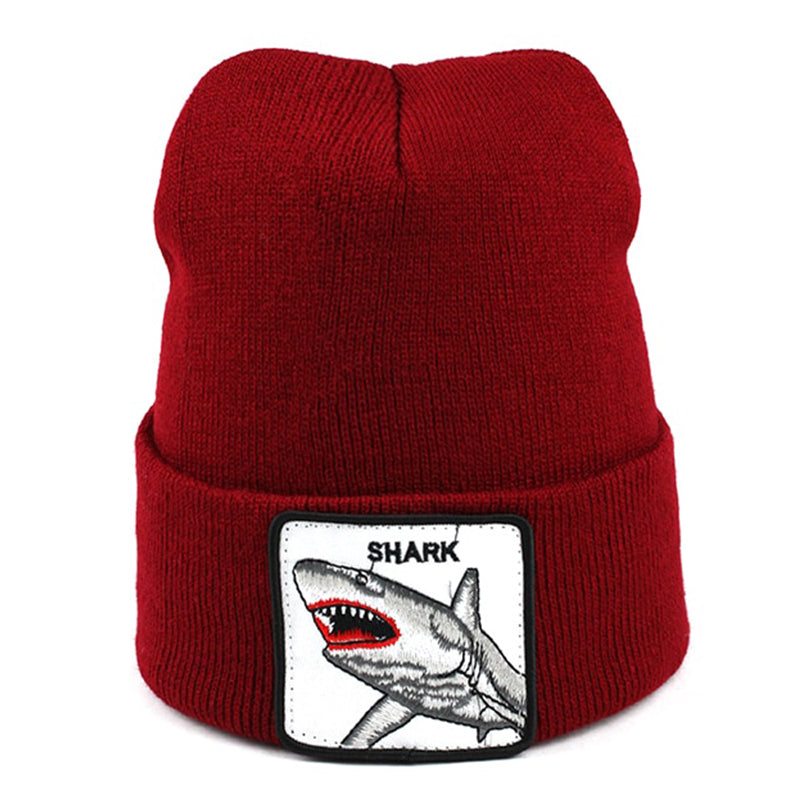Animal Shark Röd Uppvikt Mössa