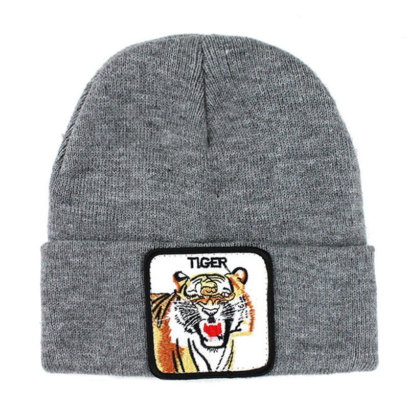 Animal Tiger Grå Uppvikt Mössa