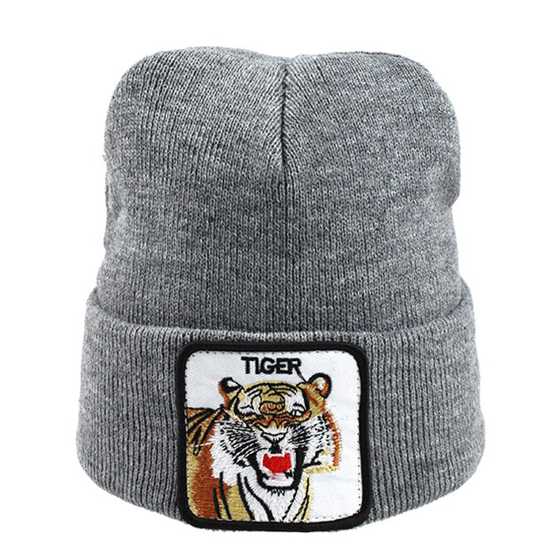 Animal Tiger Grå Uppvikt Mössa