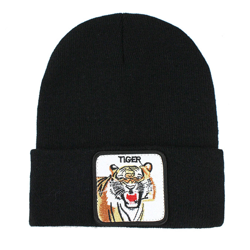 Animal Tiger Svart Uppvikt Mössa
