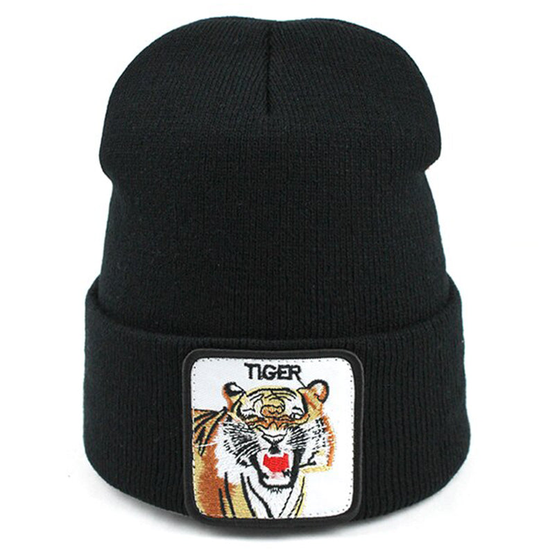 Animal Tiger Svart Uppvikt Mössa
