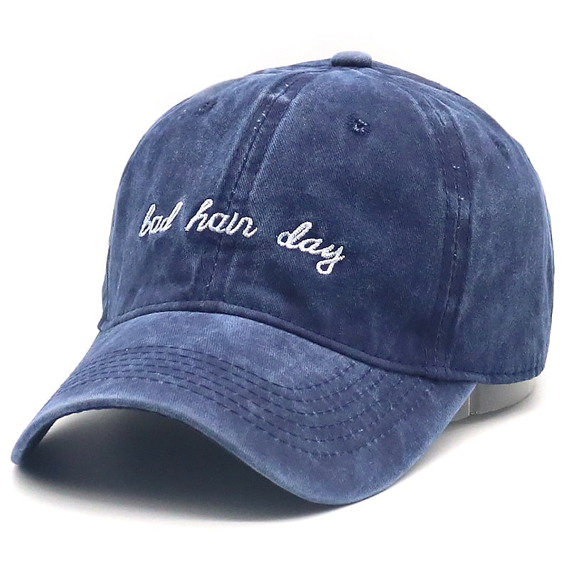Bad Hair Day Navy Washed Adjustable