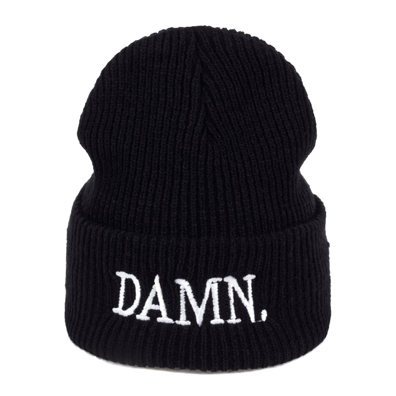 DAMN White Svart Uppvikt Mössa