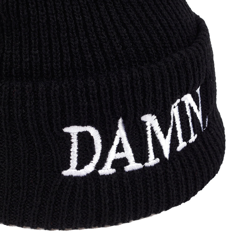 DAMN White Svart Uppvikt Mössa