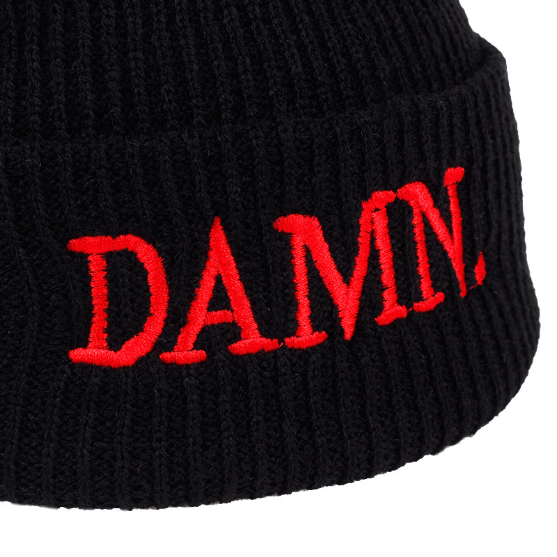 DAMN Red Svart Uppvikt Mössa