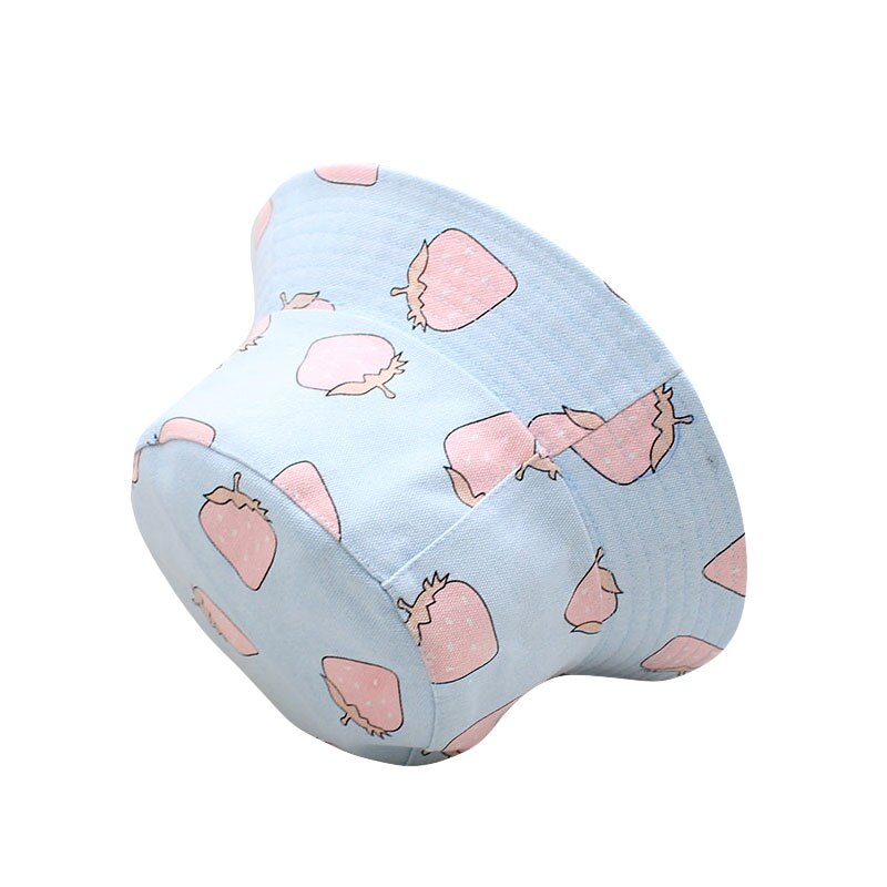 Pink Strawberries Foldable Ljusblå Bucket