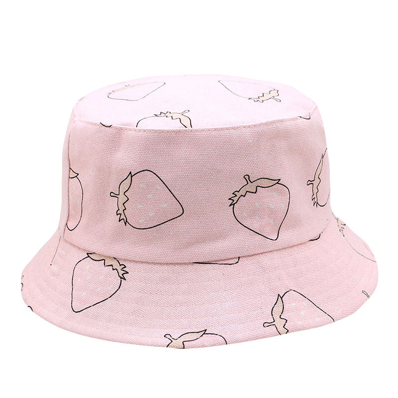 Pink Strawberries Foldable Rosa Bucket
