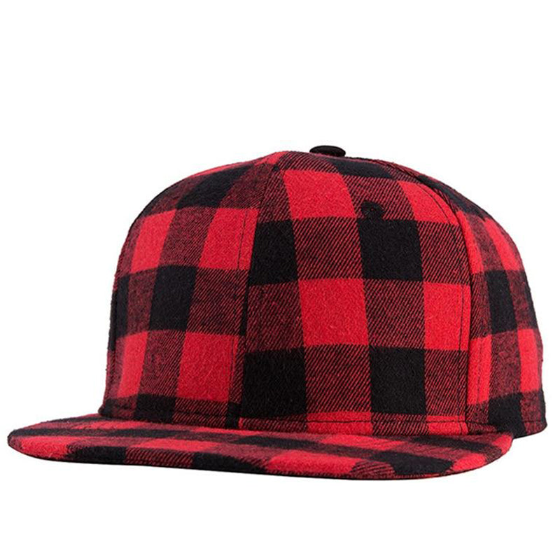 Röd Flannel Snapback Keps