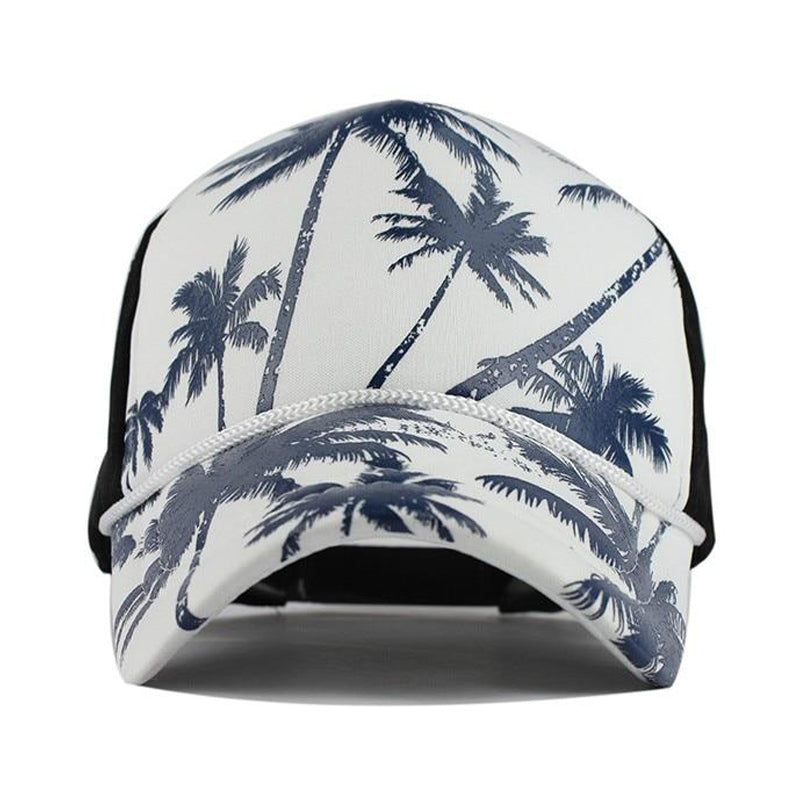 Palm Trees Mesh Vit Trucker Keps
