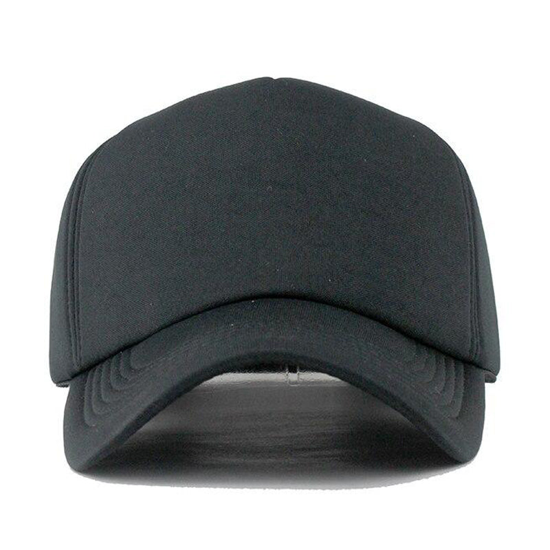 Plain Black Svart Trucker Keps