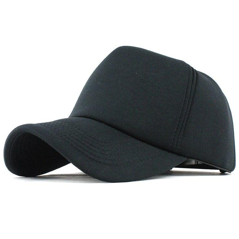 Plain Black Svart Trucker Keps