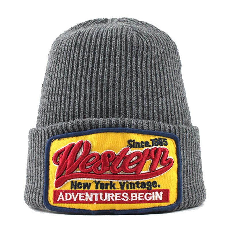 Western Vintage Grå Uppvikt Mössa