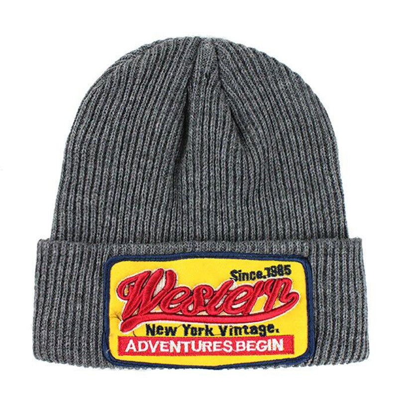 Western Vintage Grå Uppvikt Mössa