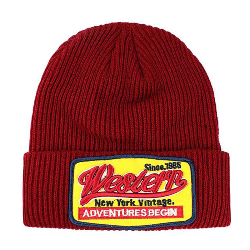 Western Vintage Röd Uppvikt Mössa