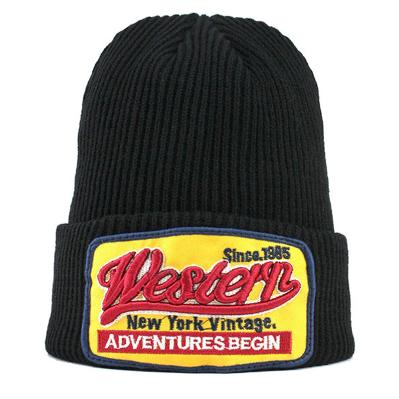 Western Vintage Svart Uppvikt Mössa