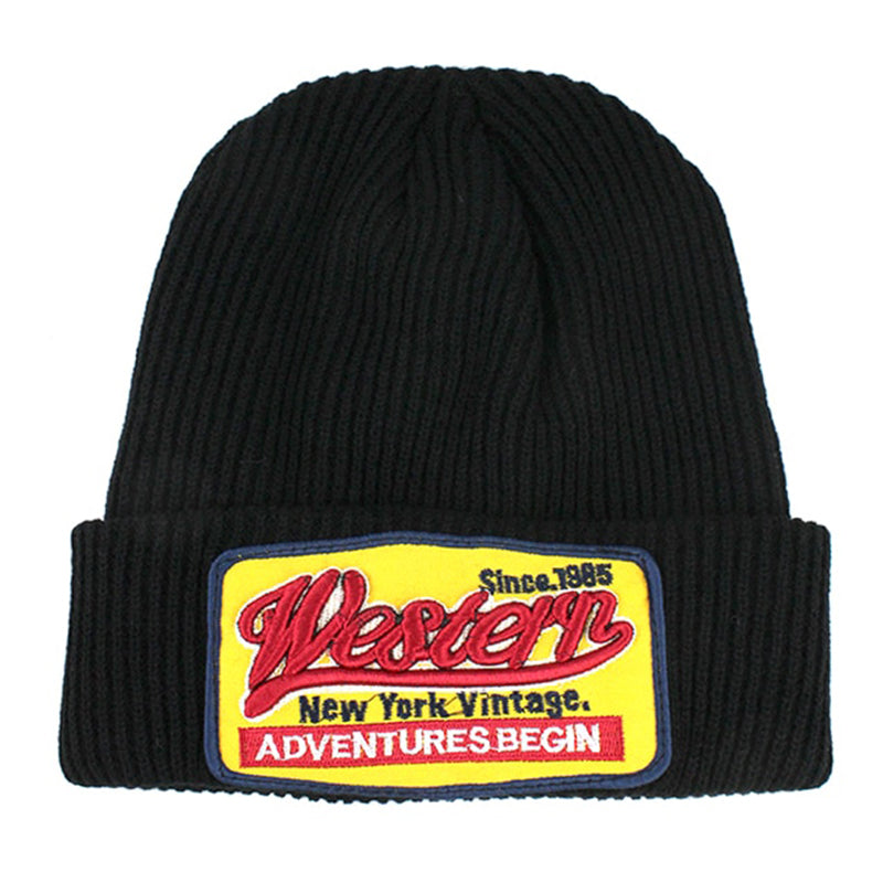 Western Vintage Svart Uppvikt Mössa