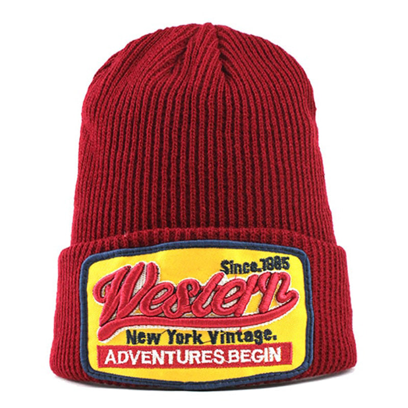 Western Vintage Röd Uppvikt Mössa