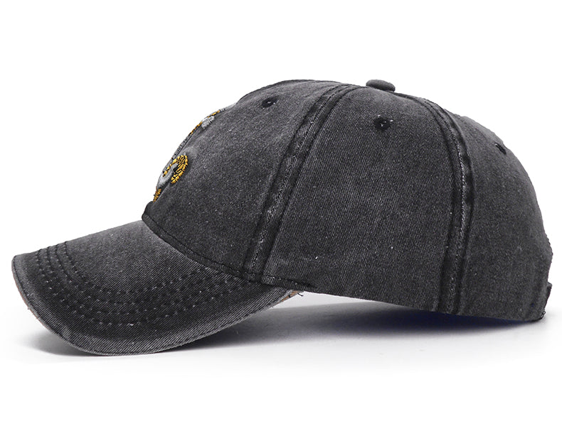 Vintage Anchor Washed Grå Justerbar Keps