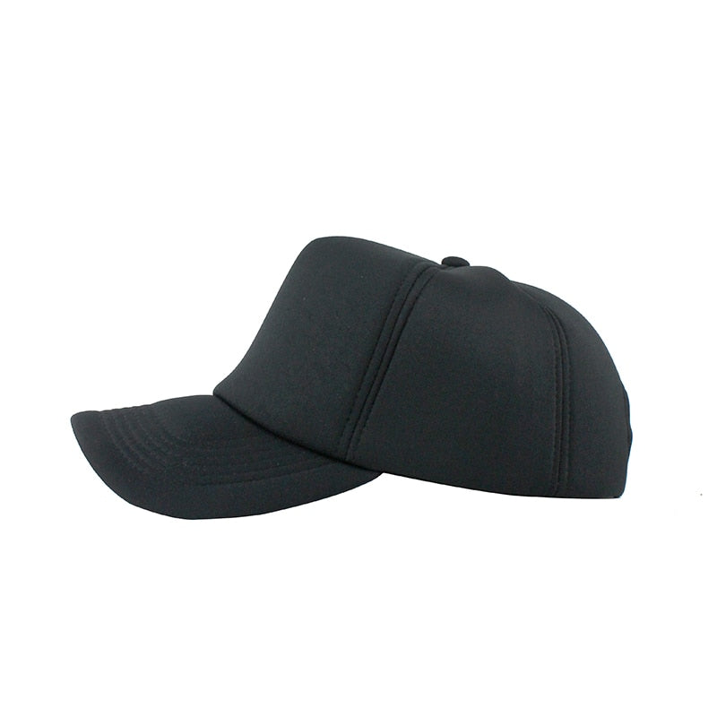 Plain Black Svart Trucker Keps