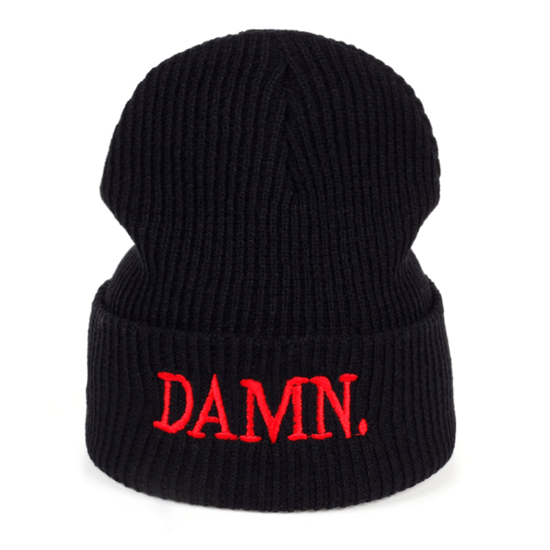 DAMN Red Svart Uppvikt Mössa