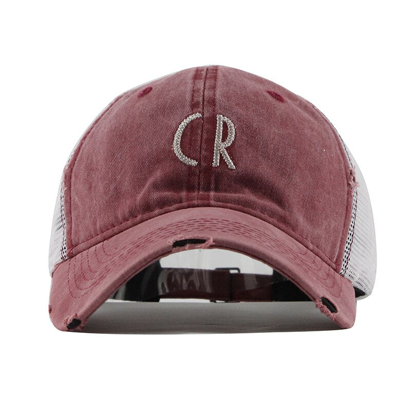 C R Mesh Trashed Röd Adjustable