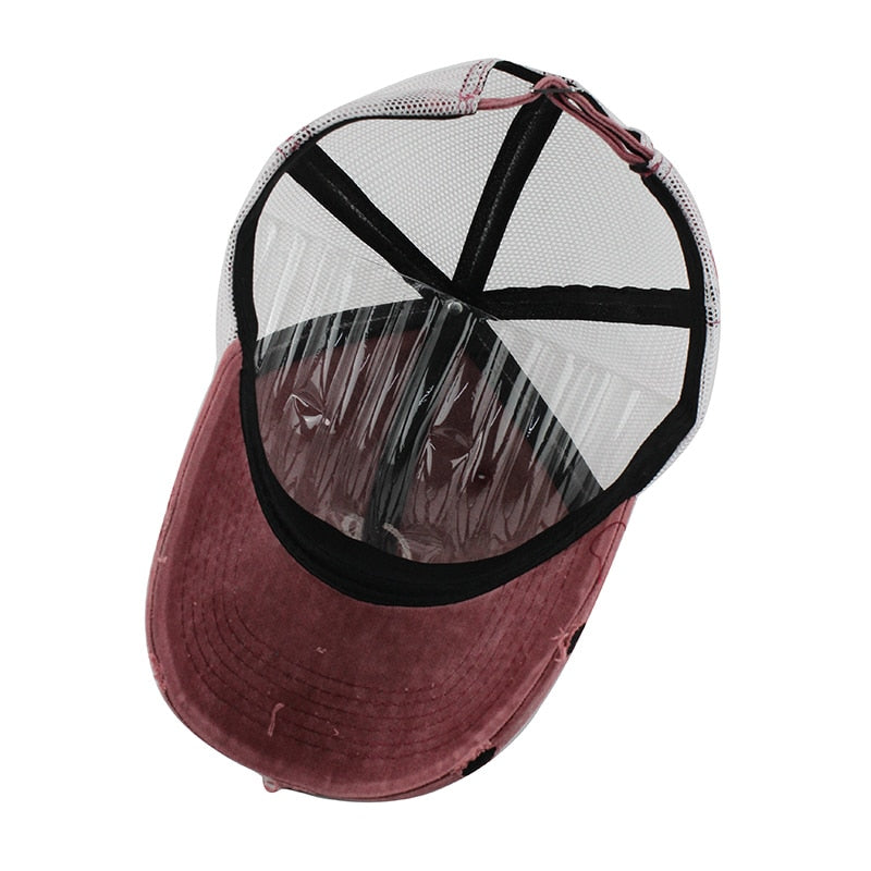 C R Mesh Trashed Röd Adjustable