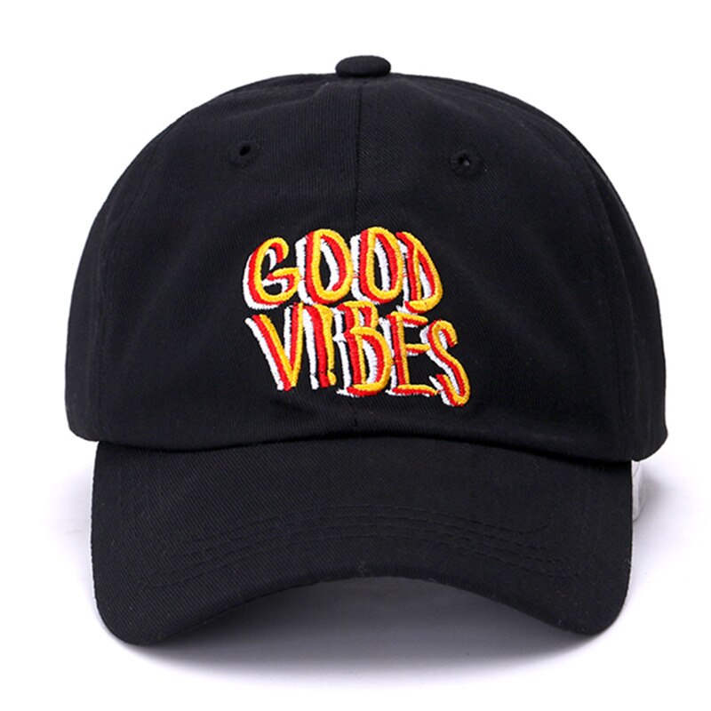 Good Vibes Svart Unconstructed Dad Hat